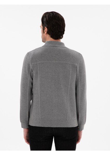 Erkek Gri Regular Fit Triko Hırka 50291621-VR024