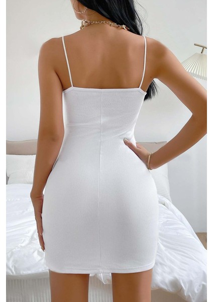Askılı Vücudu Saran Şık Mini Elbise modelleri