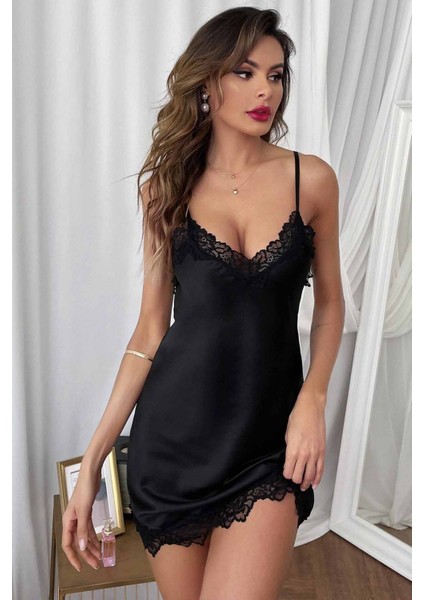 Dantelli Şık Saten Gecelik modelleri