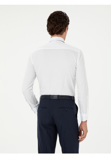 Erkek Beyaz Slim Fit Uzun Kollu Gömlek 50308845-VR013 indirimleri