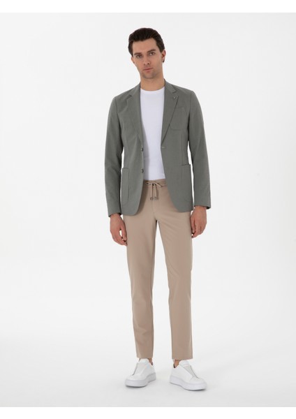 Erkek Haki Slim Fit Spor Ceket 50300640-VR027