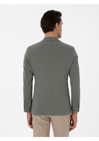 Erkek Haki Slim Fit Spor Ceket 50300640-VR027