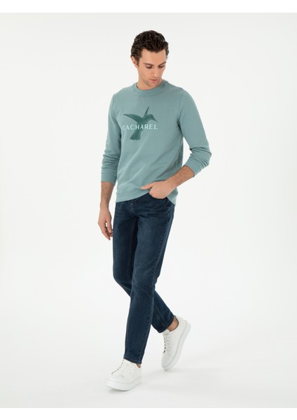 Erkek Yeşil Regular Fit Bisiklet Yaka Sweatshirt 50300976-VR054