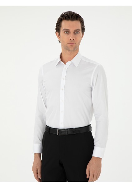 Erkek Beyaz Slim Fit Uzun Kollu Gömlek 50303222-VR013 modelleri