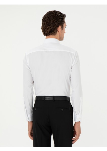 Erkek Beyaz Slim Fit Uzun Kollu Gömlek 50303222-VR013 indirimleri