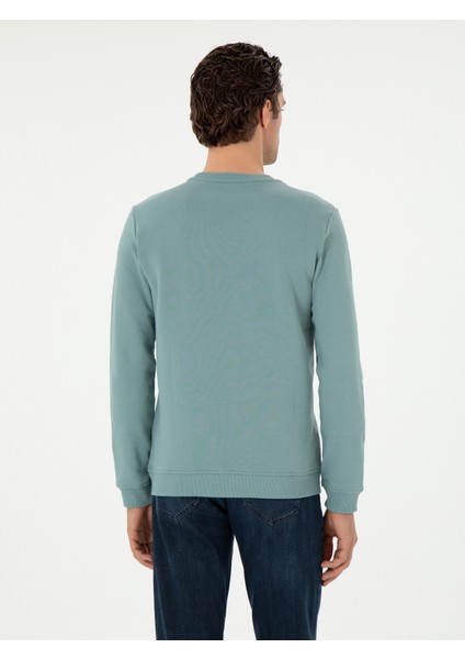 Erkek Yeşil Regular Fit Bisiklet Yaka Sweatshirt 50300976-VR054