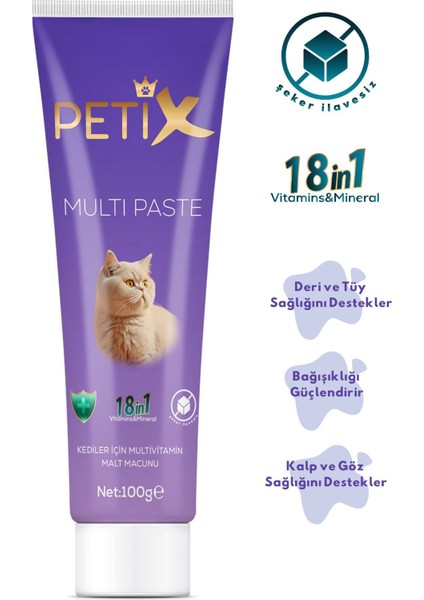 Petıx Multivitamin Kedi Malt Macunu 100 gr (2'li)