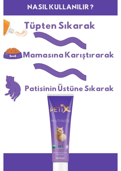 Petıx Multivitamin Kedi Malt Macunu 100 gr (2'li)