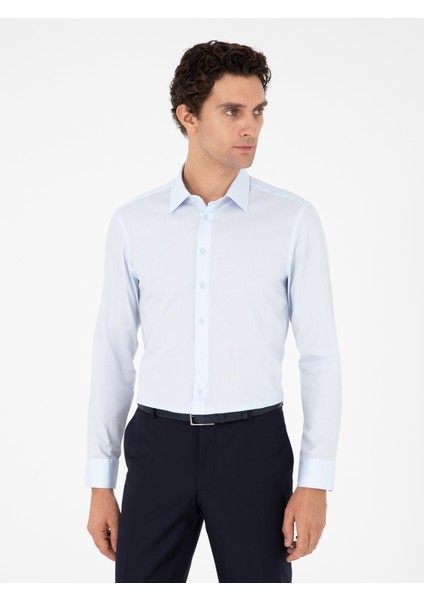 Erkek Açık Mavi Slim Fit %100 Pamuk Gömlek 50303006-VR003