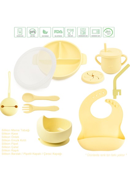 Vakumlu Silikon Beslenme Seti / (SARI)