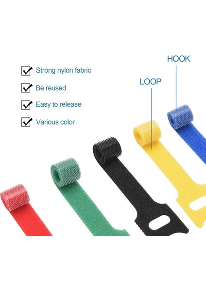 Naylon Itme Montajlı Araba Kubbe Kablo Fermuarlı Kravat, 50PCS Kablo Kordon Askı Kancası Bağlantı Elemanı Yönetimi - Siyah ve Renk Karıştırma (Yurt Dışından) modelleri