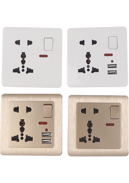 LED Işık Anahtarlı Evrensel Duvar Soketi 5 Delikli USB Duvar Prizi (Yurt Dışından) modelleri
