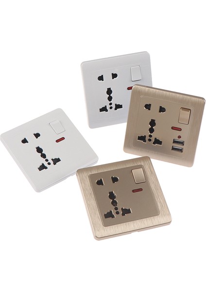 LED Işık Anahtarlı Evrensel Duvar Soketi 5 Delikli USB Duvar Prizi (Yurt Dışından) indirimleri
