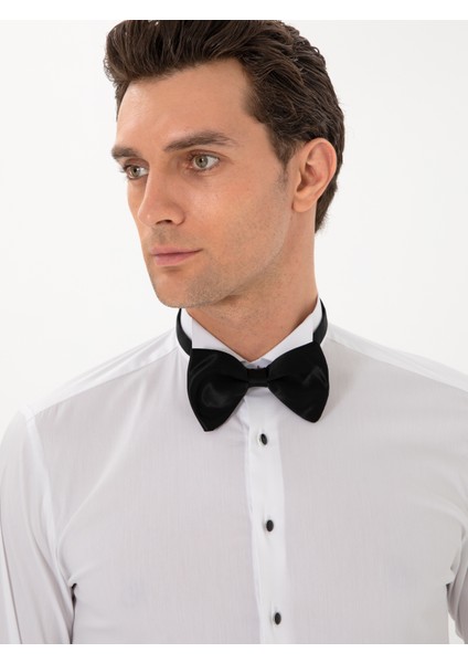 Erkek Beyaz Slim Fit Pamuk Karışımlı Manşetli Smokin Gömlek 50304049-VR013 fiyatları