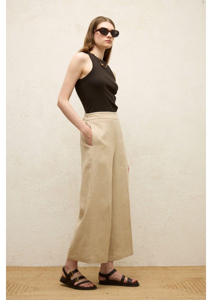 Ütü Izli Keten Pantolon Natural fiyatları