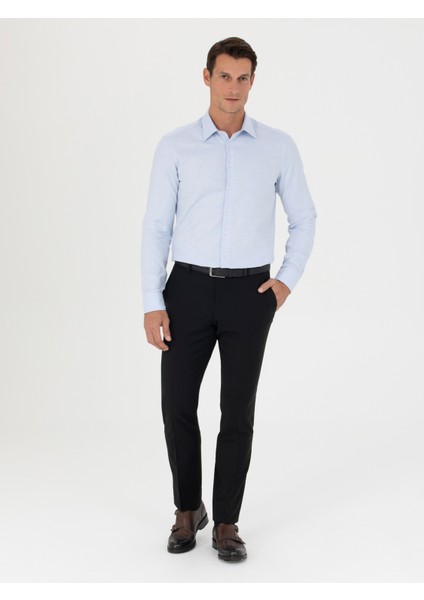Erkek Mavi Slim Fit Pamuk Gömlek 50279881-VR036 fırsatları