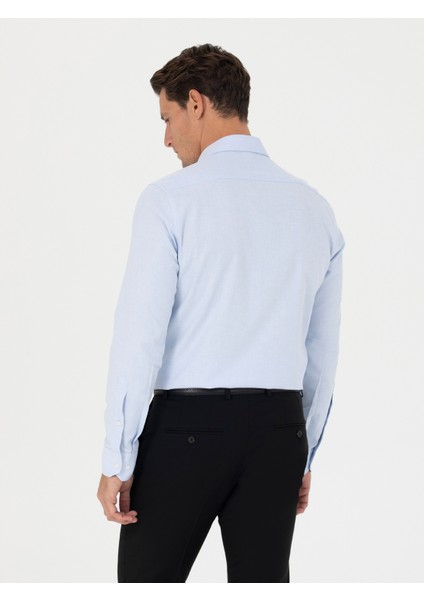 Erkek Mavi Slim Fit Pamuk Gömlek 50279881-VR036 indirimleri