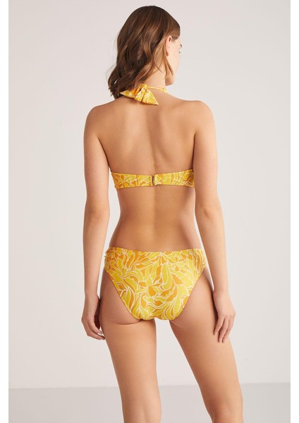 Poly Desenli Aksesuar Detay Üçgen Bikini