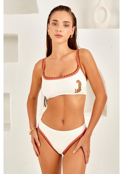 Lapieno 4256 Nakış Detaylı Bra Bikini Takım
