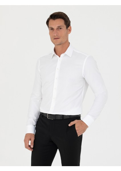 Erkek Beyaz Slim Fit Uzun Kollu Gömlek 50280192-VR013 modelleri