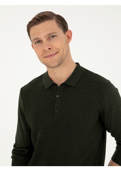 Erkek Haki Regular Fit Kazak 50279605-VR027 modelleri