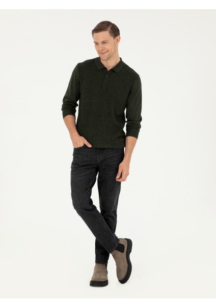 Erkek Haki Regular Fit Kazak 50279605-VR027 indirimleri