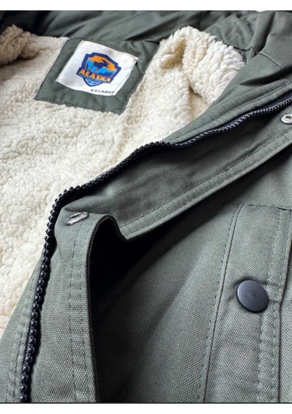 Regular Fit Su ve Soğuğa Dayanıklı Kapüşonlu Uzun Parka Kaban