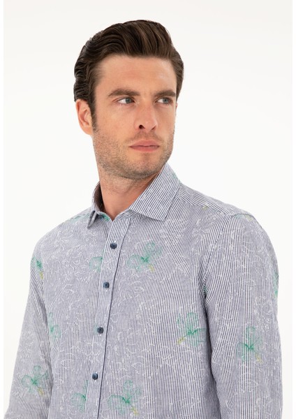 İndigo Slim Fit Gömlek