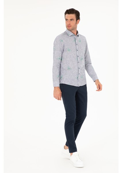 İndigo Slim Fit Gömlek