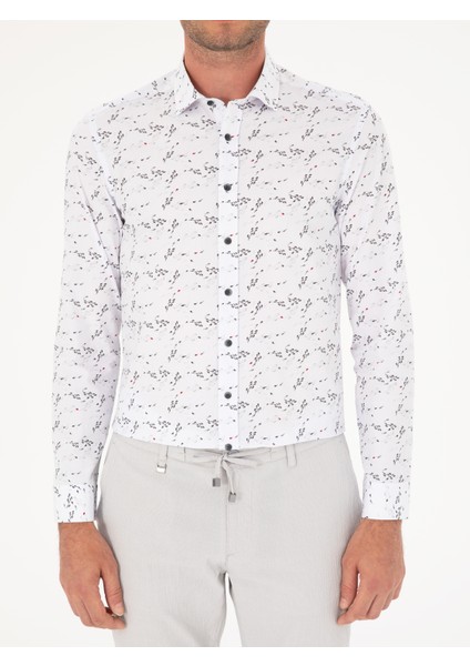 Erkek Gri Slim Fit Uzun Kollu Gömlek 50233023-VR024