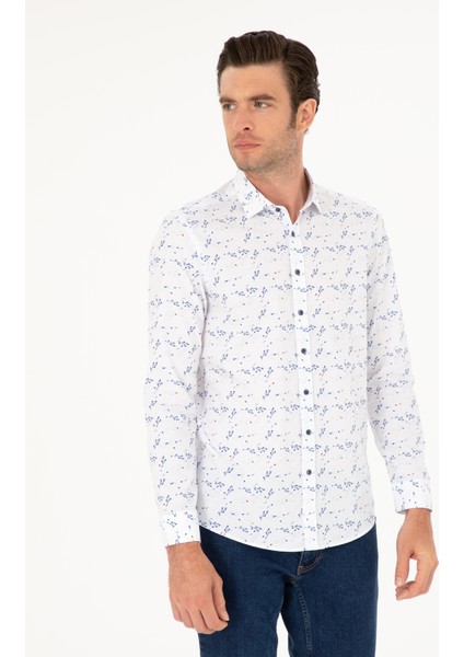 Erkek Saks Slim Fit Uzun Kollu Gömlek 50233023-VR045