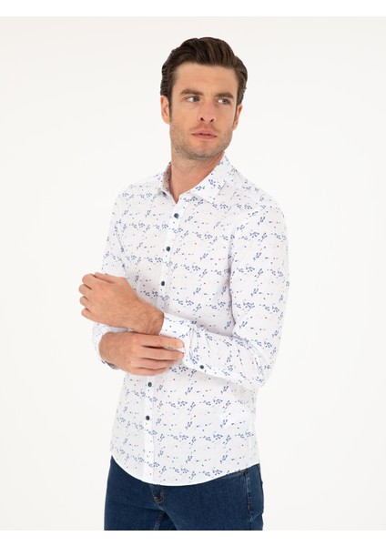 Erkek Saks Slim Fit Uzun Kollu Gömlek 50233023-VR045