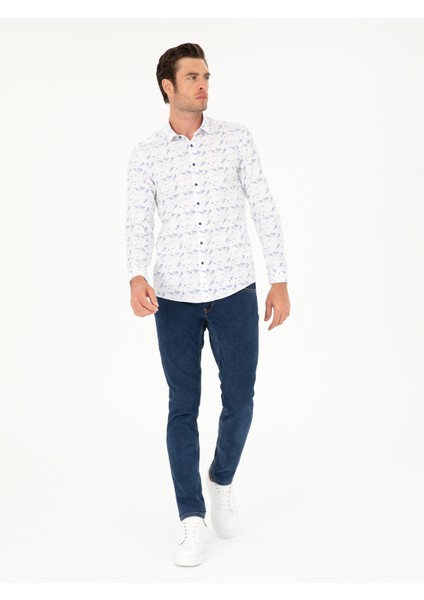 Erkek Saks Slim Fit Uzun Kollu Gömlek 50233023-VR045