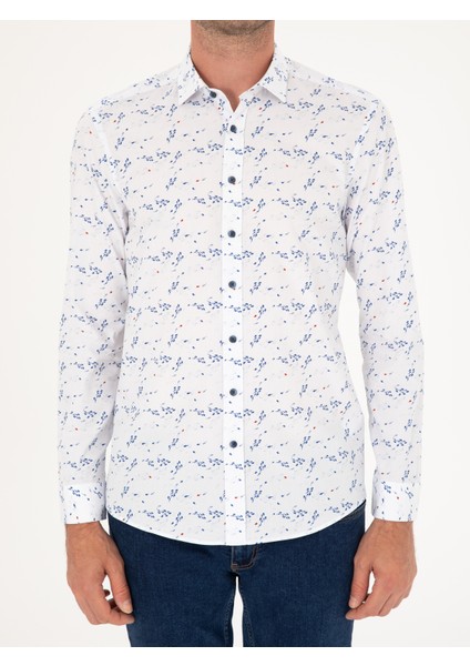 Erkek Saks Slim Fit Uzun Kollu Gömlek 50233023-VR045