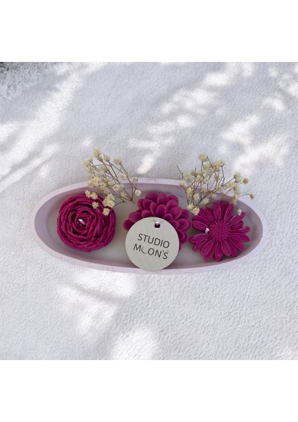 Vanilya Kokulu Pembe Düşler Sandal Mum Hediyelik