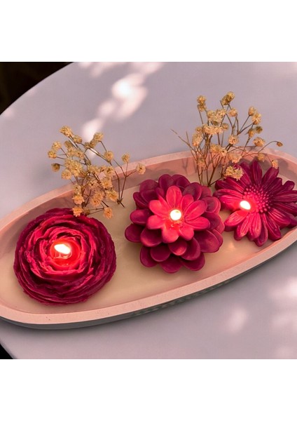 Vanilya Kokulu Pembe Düşler Sandal Mum Hediyelik