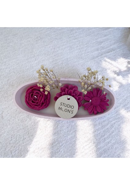 Vanilya Kokulu Pembe Düşler Sandal Mum Hediyelik