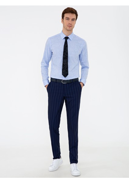 Erkek Açık Mavi Slim Fit Uzun Kollu Gömlek 50233014-VR003