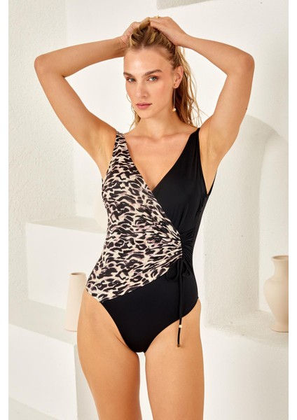 Lapieno 4125-P Büyük Beden Kruvaze Mayo