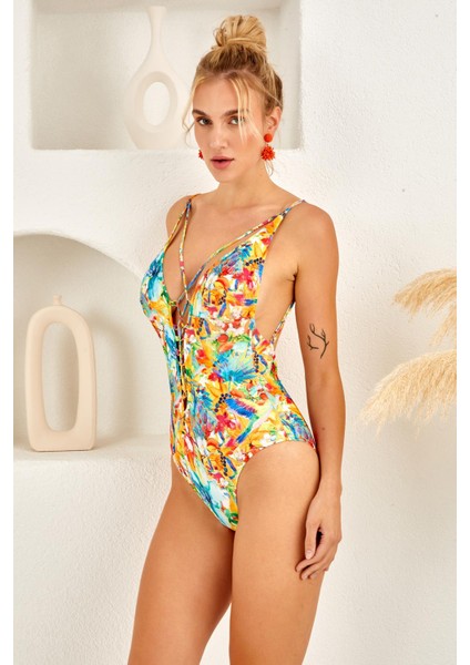 Lapieno 4106 Göğüs Dekolteli Aksesuarlı Mayo fiyatları