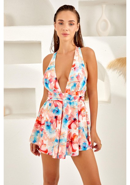 Lapieno 4103 Boyundan Bağlı Dekolteli Elbise Mayo modelleri