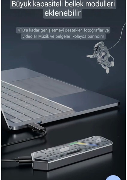 SE960D M2 Nvme+Sata Muhafaza Kutusu Çift Protokol Ce Lisanslı RGB'Li 2280/2260/2242/2230/ 10GBPS USB 3.2 Yüksek Hızlı Son Nesil Teknoloji Metal Sağlam
