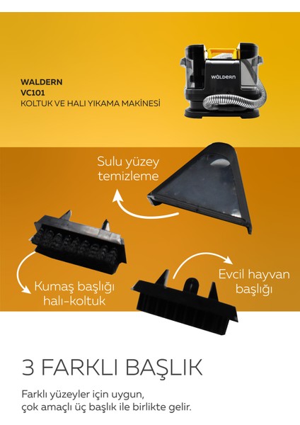 VC101 Halı Koltuk Yıkama ve Leke Çıkartma Makinesi 500W