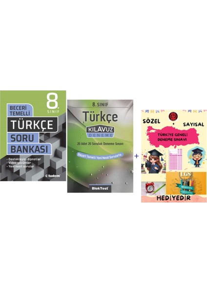 Tudem Yayınları Lgs Türkçe Beceri Temelli Soru Bankası - Türkçe Klavuz Deneme - Hediye