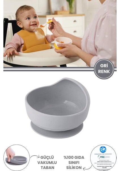 Eğimli Mama Kasesi, Vakum Tabanlı Bebek Çocuk Eğimli Mama Tabağı Gıda Sertifikalı