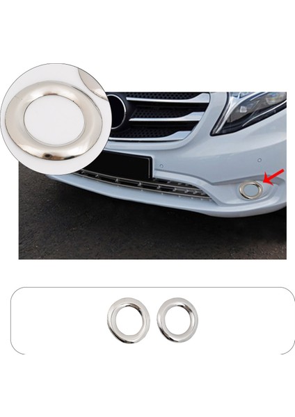 Mercedes Vito W447 Uyumlu Krom Sis Farı Çerçevesi 2 Parça Paslanmaz Çelik