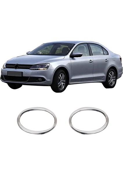 Volkswagen Jetta Uyumlu 2011 ve Üzeri Krom Sis Farı Çerçevesi 2 Parça Paslanmaz Çelik