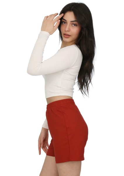 Beli Lastikli Rahat Kesim Şort %100 Pamuk