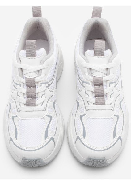 Kadın Sneaker Kalın Taban Bağcıklı Çok Parçalı Spor Ayakkabı Asvora