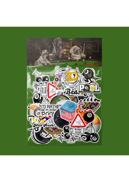 Bilardo Sticker Paketi -Bullet Journal - Ajanda - Planner - Defter - Laptop Etiket Çıkartma Çok Renkli 10 x 15 Paket Boyutu 3 x 5 cm Stickerlar Paket Içeriği 25 Adet Dadi Ramba Sticker
